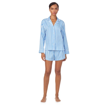 Ralph Lauren Classic Sateen LS Notch Collar Boxer PJ Set ILN12400